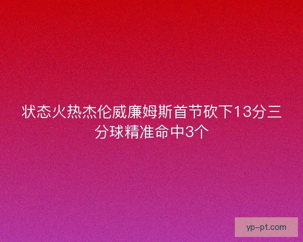 状态火热杰伦威廉姆斯首节砍下13分三分球精准命中3个
