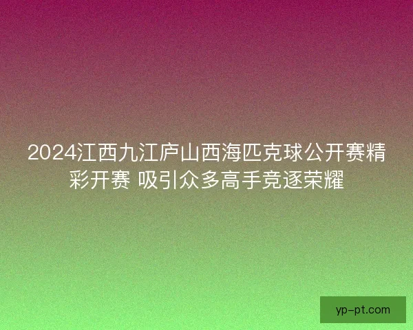 2024江西九江庐山西海匹克球公开赛精彩开赛 吸引众多高手竞逐荣耀